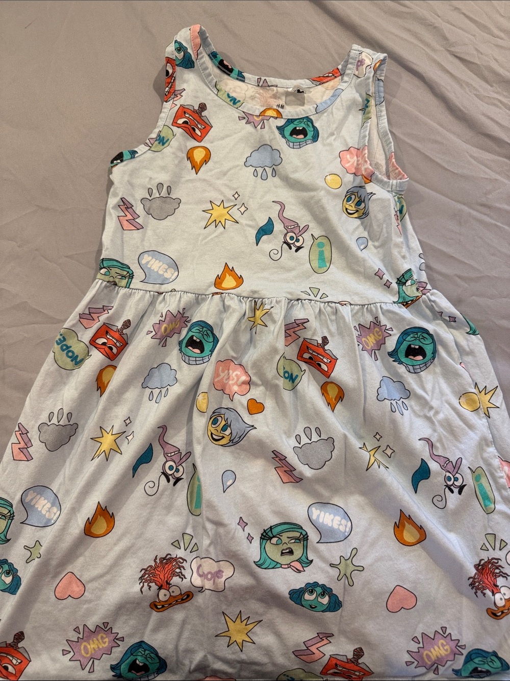 H&M White Tank Dress with Colorful Emoji Graphics